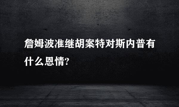 詹姆波准继胡案特对斯内普有什么恩情?