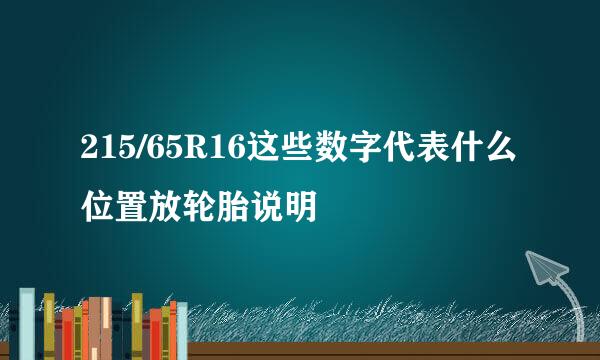 215/65R16这些数字代表什么位置放轮胎说明