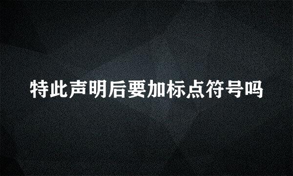 特此声明后要加标点符号吗