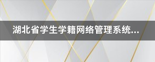 湖北省学生学籍来自网络管理系统