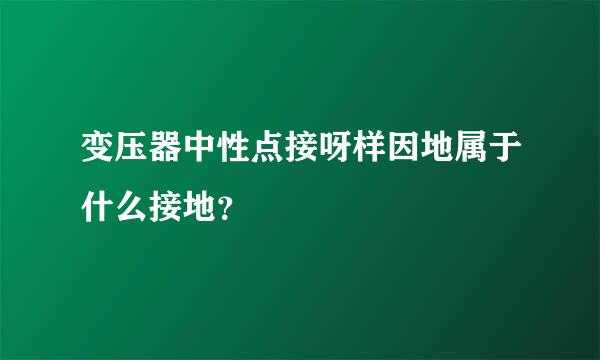 变压器中性点接呀样因地属于什么接地？