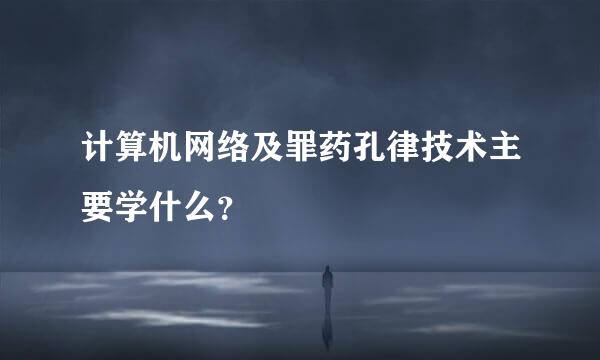 计算机网络及罪药孔律技术主要学什么？