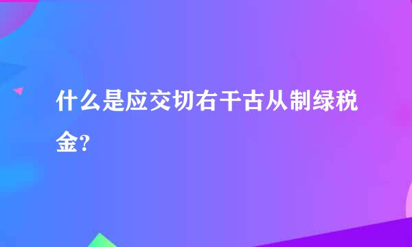 什么是应交切右干古从制绿税金？