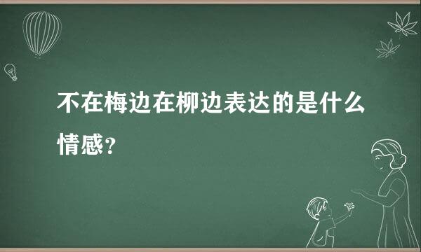 不在梅边在柳边表达的是什么情感？