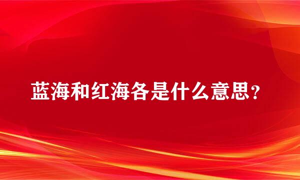 蓝海和红海各是什么意思？