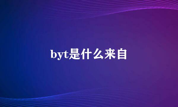 byt是什么来自