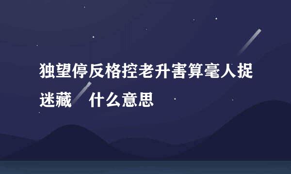 独望停反格控老升害算毫人捉迷藏 什么意思