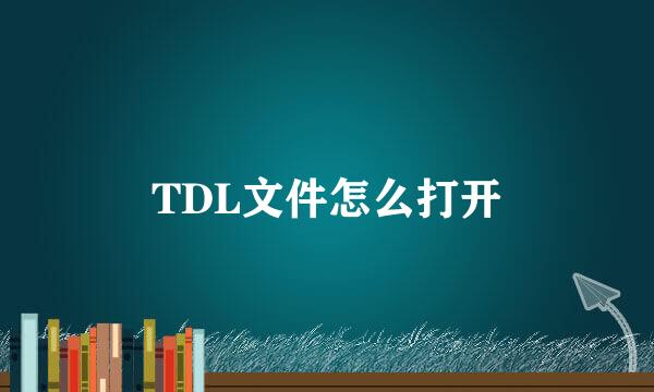 TDL文件怎么打开