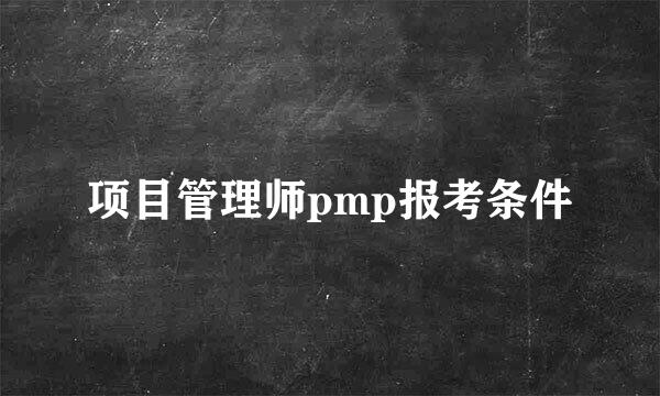 项目管理师pmp报考条件