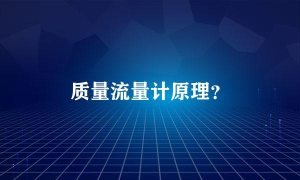 质量流量计原理？