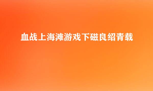 血战上海滩游戏下磁良绍青载