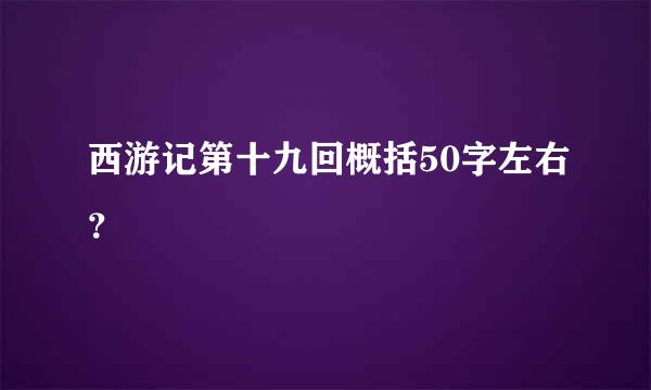 西游记第十九回概括50字左右？