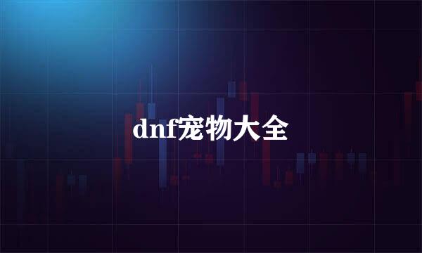 dnf宠物大全