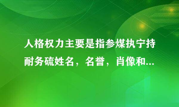 人格权力主要是指参煤执宁持耐务硫姓名，名誉，肖像和人身等权利这话对吗