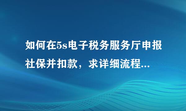 如何在5s电子税务服务厅申报社保并扣款，求详细流程 谢谢！