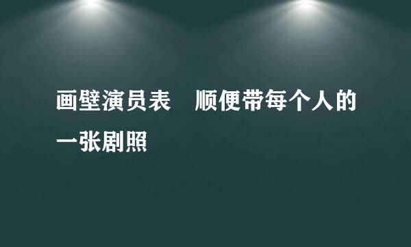 画壁演员表 顺便带每个人的一张剧照