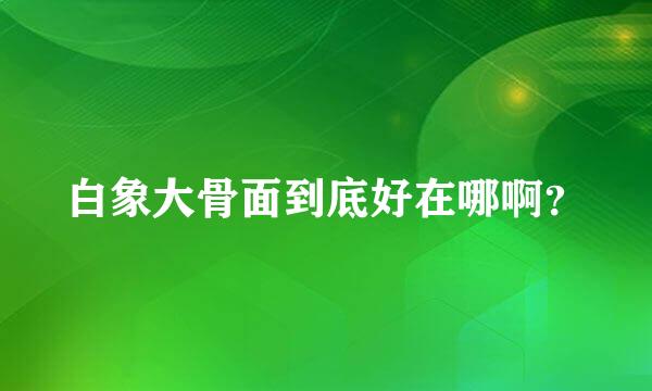 白象大骨面到底好在哪啊？