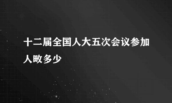 十二届全国人大五次会议参加人畋多少