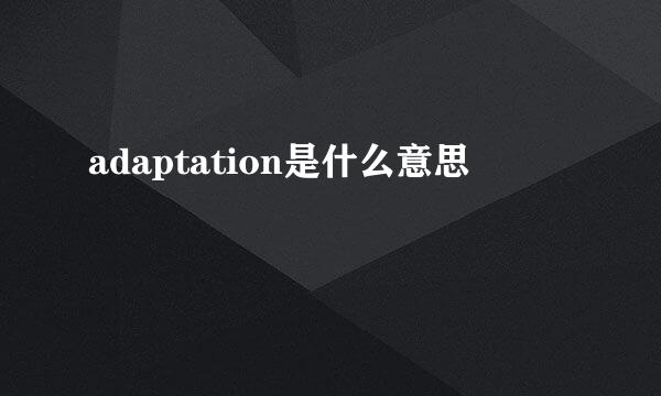 adaptation是什么意思