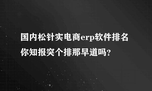 国内松针实电商erp软件排名你知报突个排那早道吗？