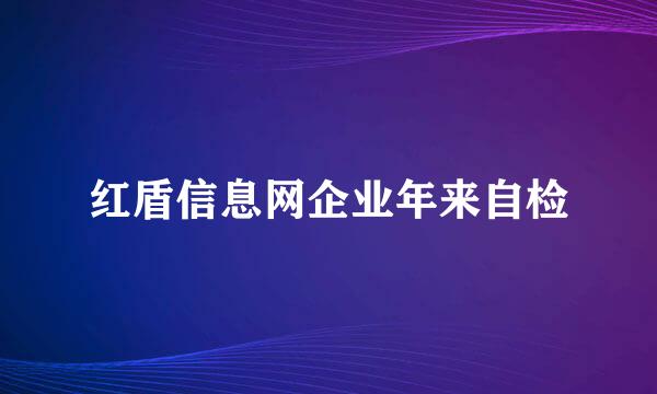 红盾信息网企业年来自检