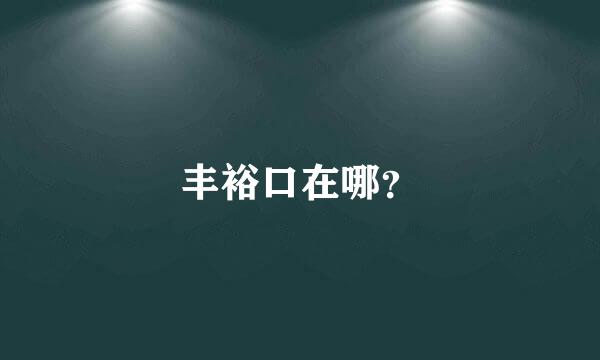 丰裕口在哪？