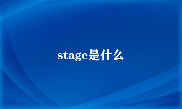 stage是什么