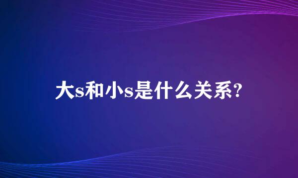 大s和小s是什么关系?