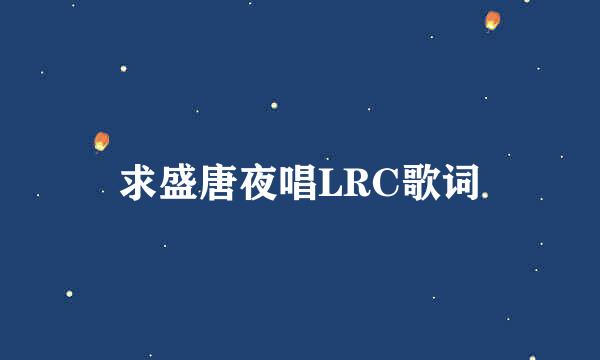 求盛唐夜唱LRC歌词