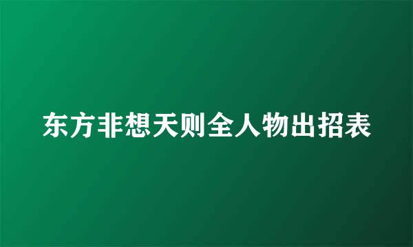 东方非想天则全人物出招表