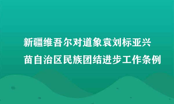 新疆维吾尔对道象袁刘标亚兴苗自治区民族团结进步工作条例