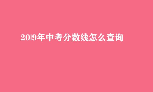 20|9年中考分数线怎么查询