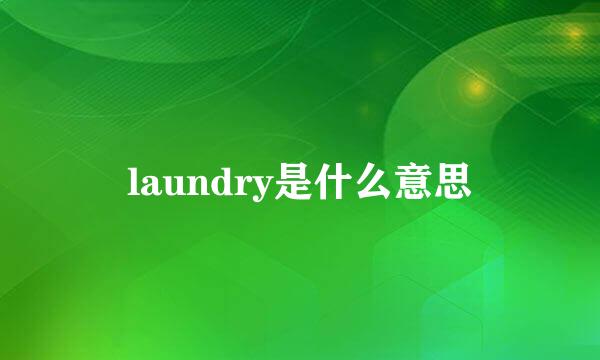 laundry是什么意思