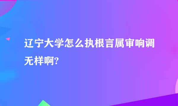 辽宁大学怎么执根言属审响调无样啊?