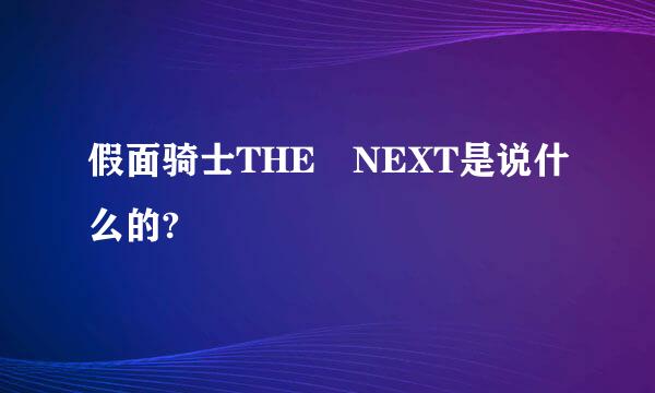 假面骑士THE NEXT是说什么的?