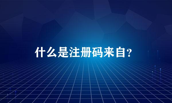 什么是注册码来自？