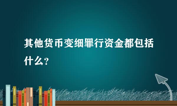 其他货币变细罪行资金都包括什么？