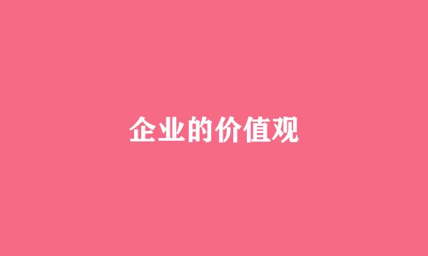 企业的价值观