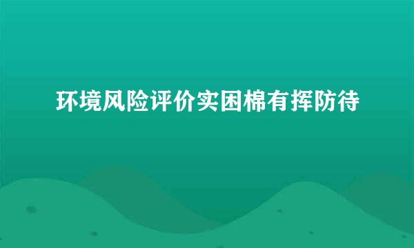 环境风险评价实困棉有挥防待