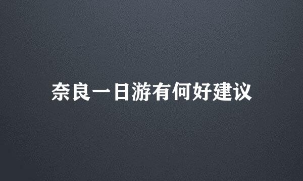 奈良一日游有何好建议