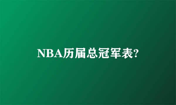 NBA历届总冠军表?