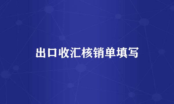 出口收汇核销单填写