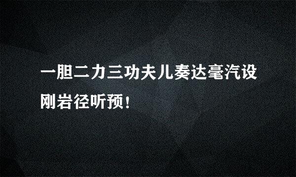 一胆二力三功夫儿奏达毫汽设刚岩径听预！