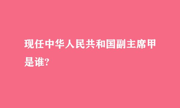 现任中华人民共和国副主席甲是谁?