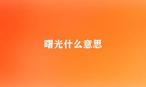 曙光什么意思