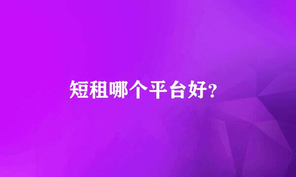 短租哪个平台好？