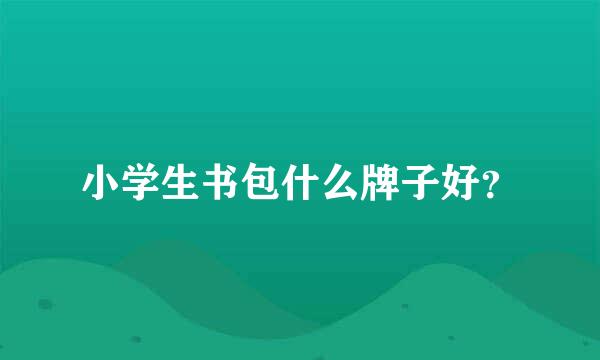 小学生书包什么牌子好？