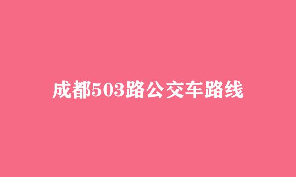 成都503路公交车路线