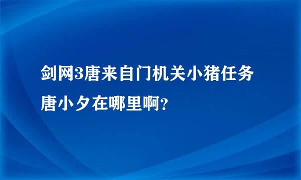 剑网3唐来自门机关小猪任务唐小夕在哪里啊？