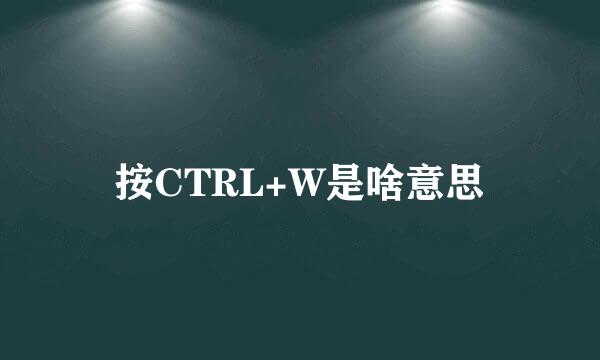 按CTRL+W是啥意思